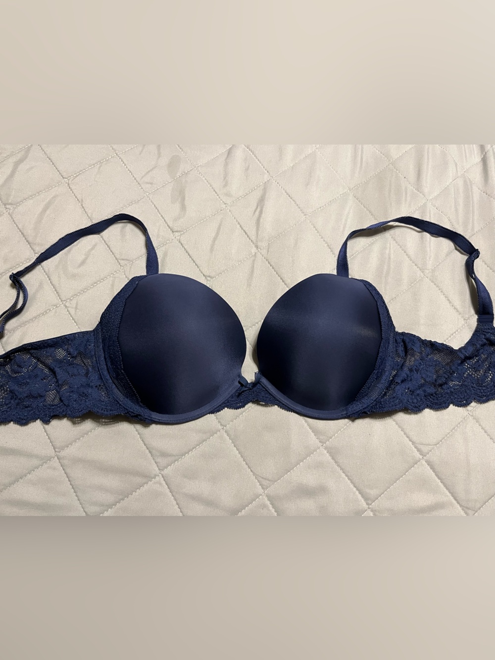 Victoria Secret Navy T-Shirt Push-Up Bra - Women Intimates 34D